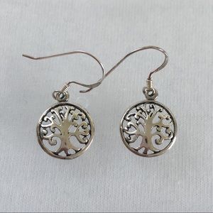 925 Sterling Silver Tree of Life Dangle Earrings